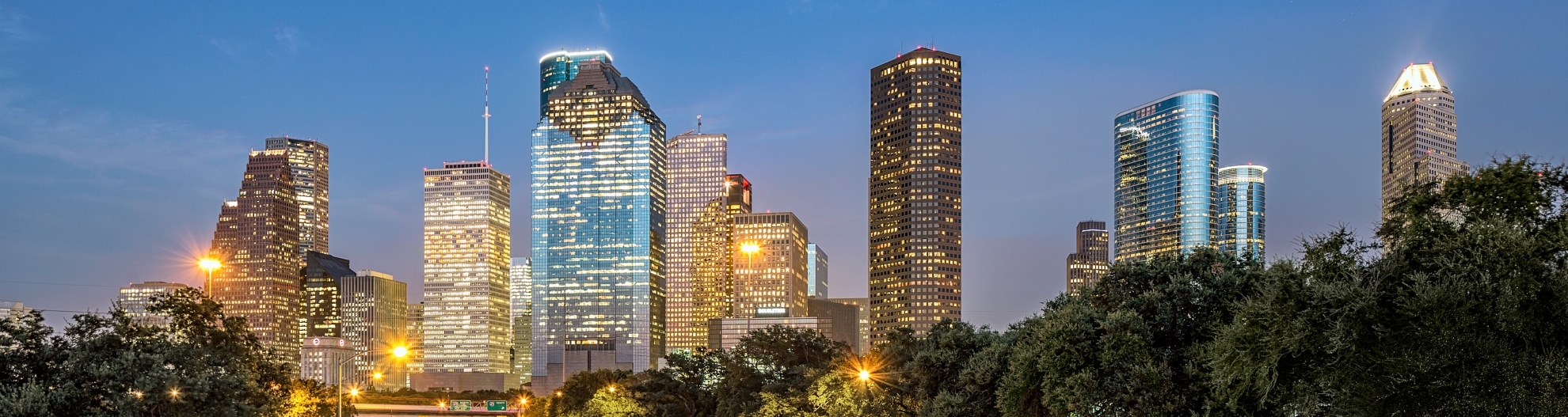 Image of downtown Houston at night